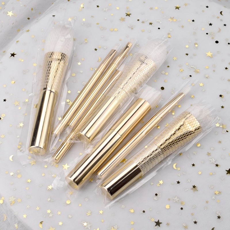 Makeup Brush Set Factory - Hot Sale OEM 7pcs Brown Professional Set