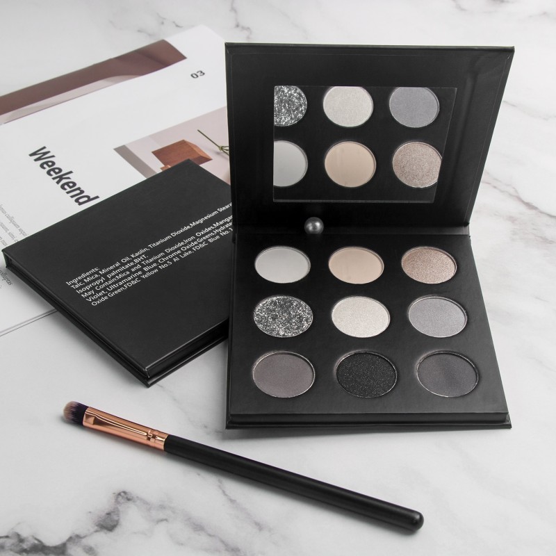 Eyeshadow Palette Supplier - High Pigmented 9 Color Black Matte Smoky
