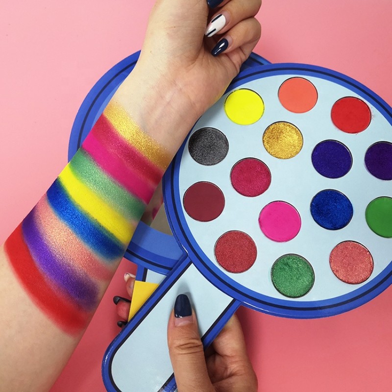 Eyeshadow Palette Supplier - Custom Luxury Cardboard 15 Pan Neon Custom Shape