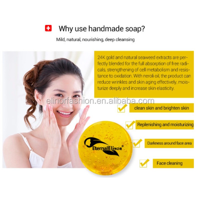 Handmade Soap Supplier - 24K Gold Organic Skin Whitening Cleaning Soap Mild