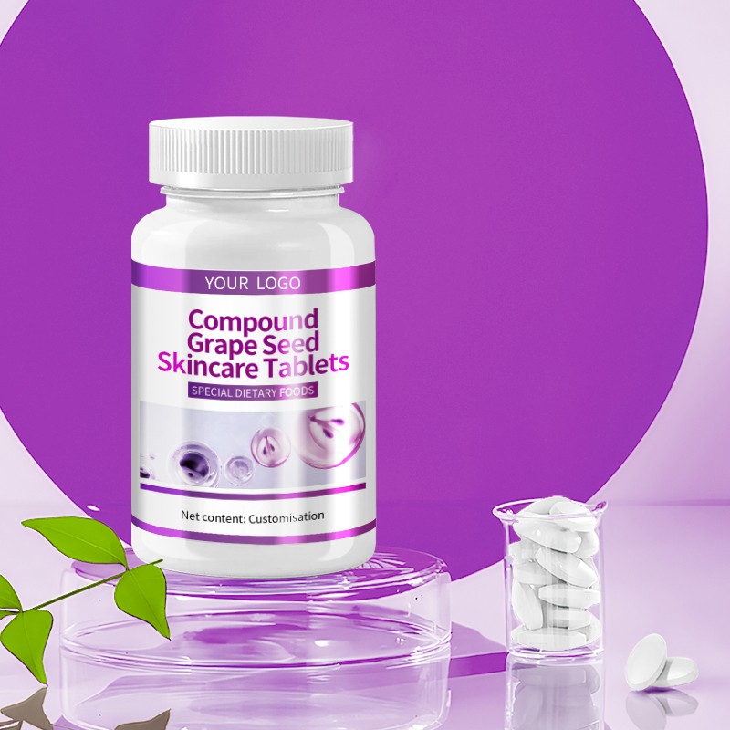 High Anthocyanin Content Grape Seed Skincare Tablets Compound Antioxidant Health Supplement Eliminates Free Radicals Nourishes