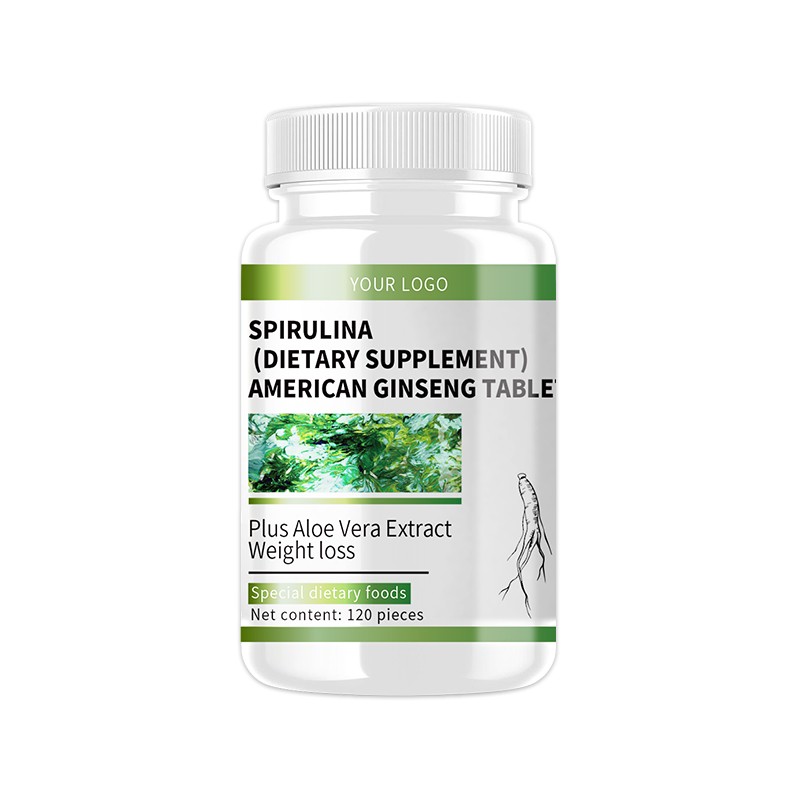 Spirulina and American Ginseng Tablets Pure Natural Extract Spirulina Tablet Organic OEM