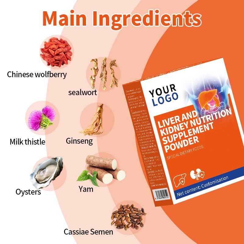 Multiple Chinese Herbal Ingredients Powder Supplement for Liver and Kidney Nutrition Improves Renal Function