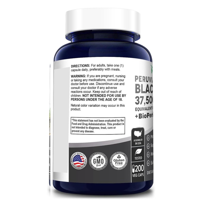 OEM Custom Black Maca Root 3750mg Vegan Capsules Peruvian Gelatinized Manufacturer