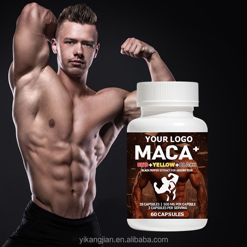 Private Label Organic Peruvian Black Maca Root Extract Capsules Fertility Booster Factory Direct