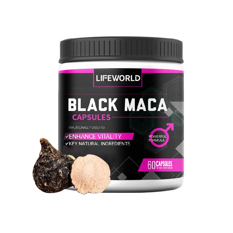 OEM ODM Custom Black Red Yellow Maca Root Powder and Capsules Manufacturer for Men Health Supplement