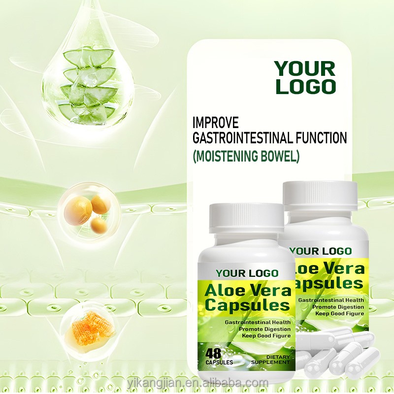 OEM Custom Aloe Vera Extract Weight Loss Fat Burning Supplement Aloe Emodin Capsules Manufacturer for Digestive Health