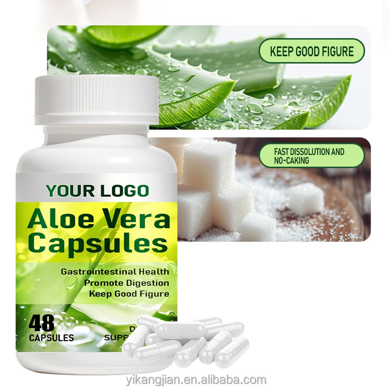OEM Custom Aloe Vera Extract Weight Loss Fat Burning Supplement Aloe Emodin Capsules Manufacturer for Digestive Health