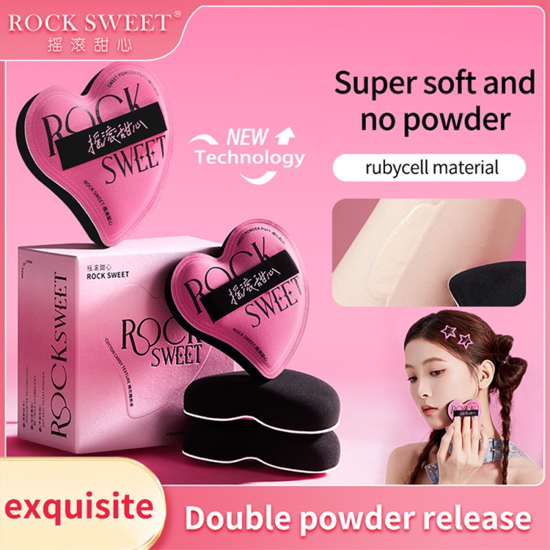 Makeup Puff Manufacturer - Wholesale Custom Rock Sweetheart Cotton Candy Heart-Shaped Pink