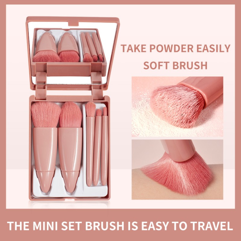 Makeup Brush Set Factory - Foundation Powder Concealer Contour Brushes 5 Pieces Mini