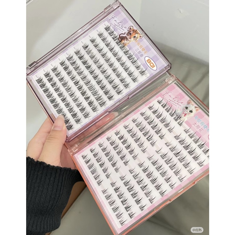 False Eyelashes Factory - 120pcs Self Adhesive 10 Rows Pre Cut Cluster Lashes