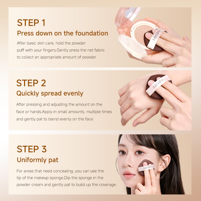 Cushion Foundation Factory - LIFE GIRL Cover Mesh Glass Skin Long-Lasting Lightweight