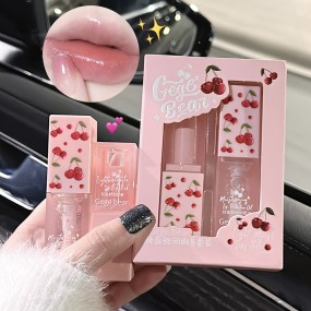 Cherry Lip Set Factory - Factory Outlet 2 Pcs Cherry Light Moisturizing Gege Bear Shiny