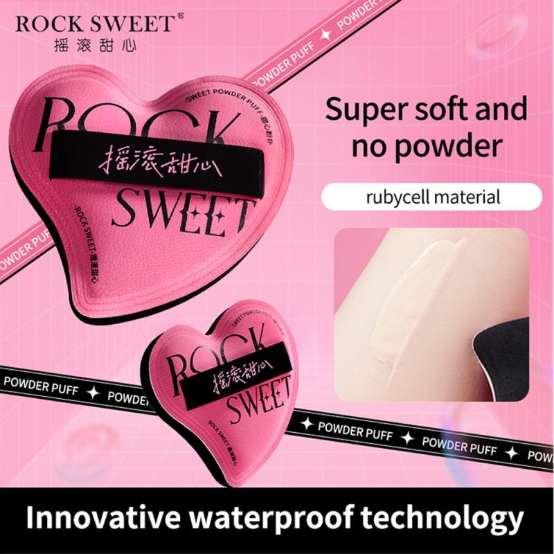 Makeup Puff Manufacturer - Wholesale Custom Rock Sweetheart Cotton Candy Heart-Shaped Pink