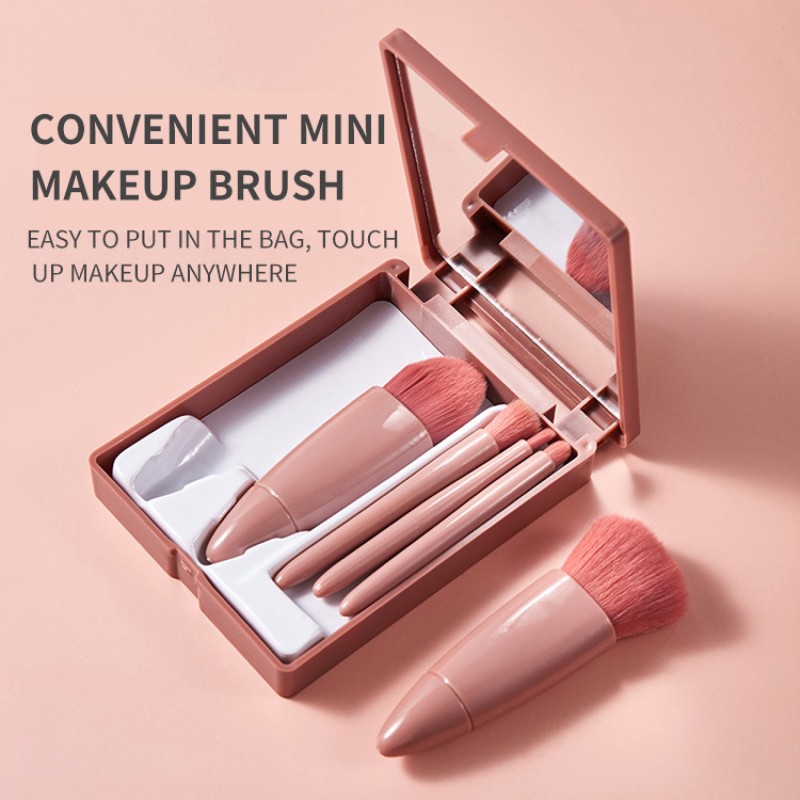 Makeup Brush Set Factory - Foundation Powder Concealer Contour Brushes 5 Pieces Mini