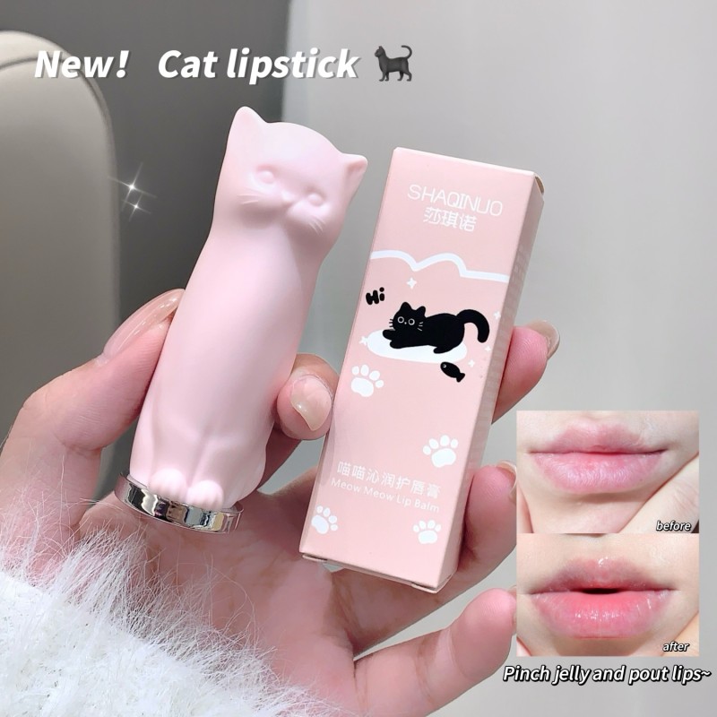 Lip Essence Set Factory - 6PCS High-color Transparent Moisturizing SHAQINUO Cute Cat