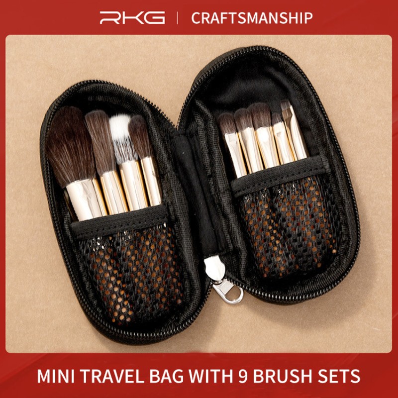 Travel Brush Set Manufacturer - Wooden Mini 9 Pieces Portable Travel Size Eye Face