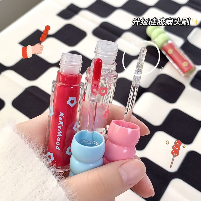 Lip Glaze Set Supplier - Factory Price Kekemood Candied Haws Matte Mirror 3pcs Pack