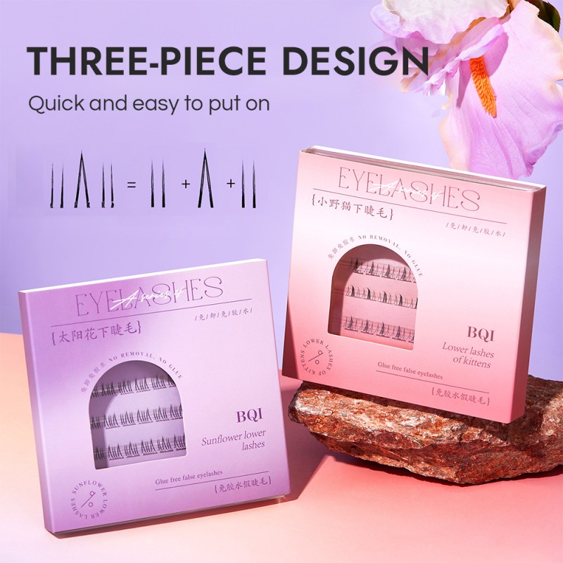 False Eyelashes Supplier - No Glue BQI V Shape Lashes Professional Makeup Lower