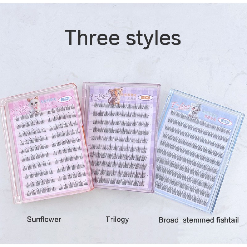 False Eyelashes Factory - 120pcs Self Adhesive 10 Rows Pre Cut Cluster Lashes