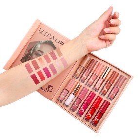 Liquid Lipstick Set Manufacturer - OEM 12Pieces Different Color Matte Non-Stick Gift