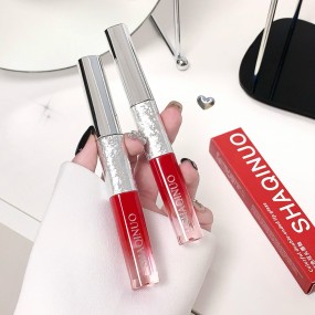 Lip Gloss Manufacturer - Factory Price Double-Headed Red Festive Matte Mirror