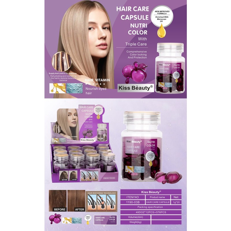 Hair Capsules Supplier - Kiss Beauty Easy Use Hydrating High Gloss Frizz Control Natural