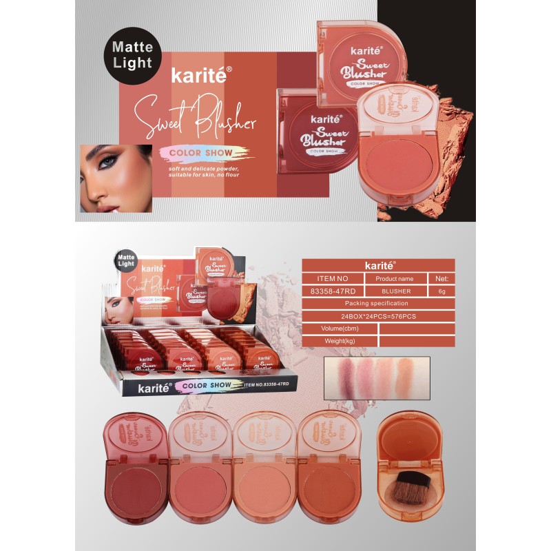 Blusher Powder Supplier - Peachy Pink Cosmetics Vendor 4-color Matte Cheek Blush Palette