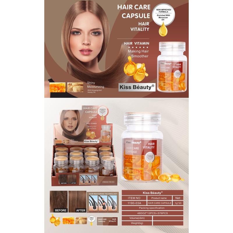 Hair Oil Capsule Factory - OEM Hair Vitality Vitamin Ginseng Honey Oil Shiny Moisturizing