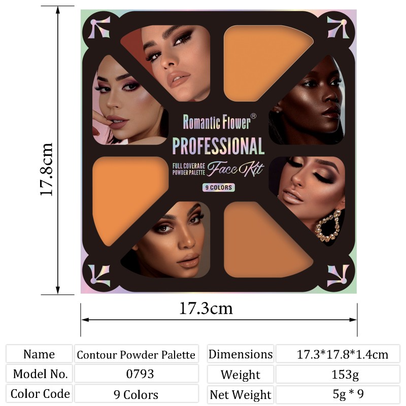 Contour Palette Supplier - Wholesale 9 Colors Full Coverage Oil Control for Dark Skin