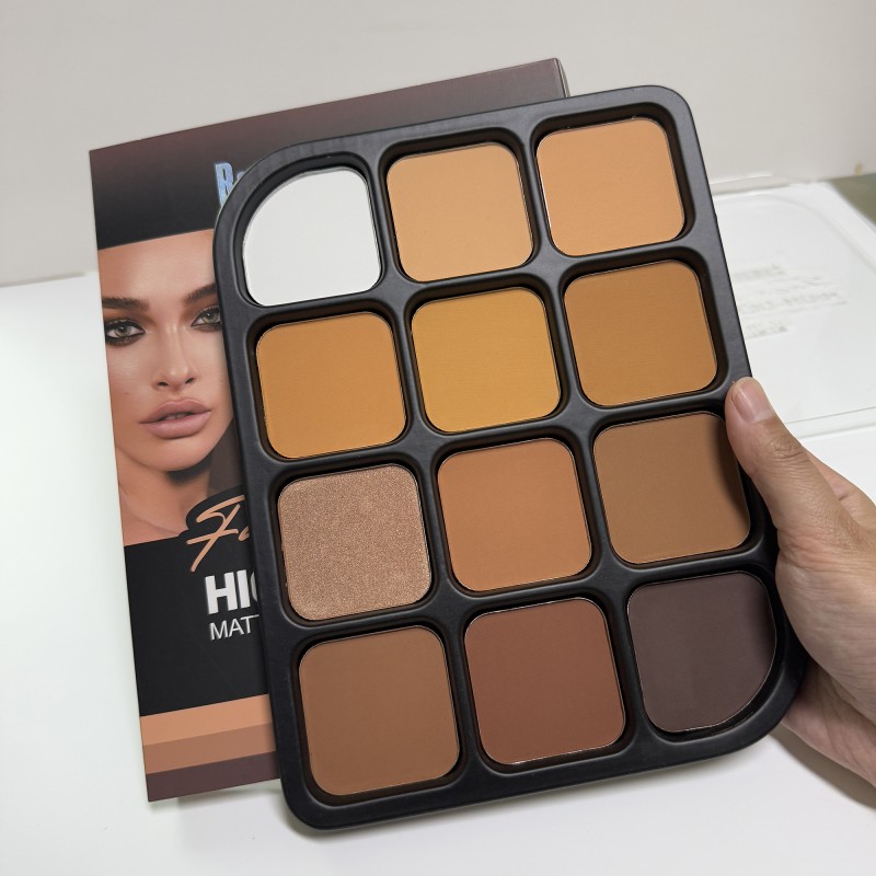 Powder Palette Manufacturer - Romantic Flower 12 Colors Full Coverage Matte 12 in 1 for Dark Skin