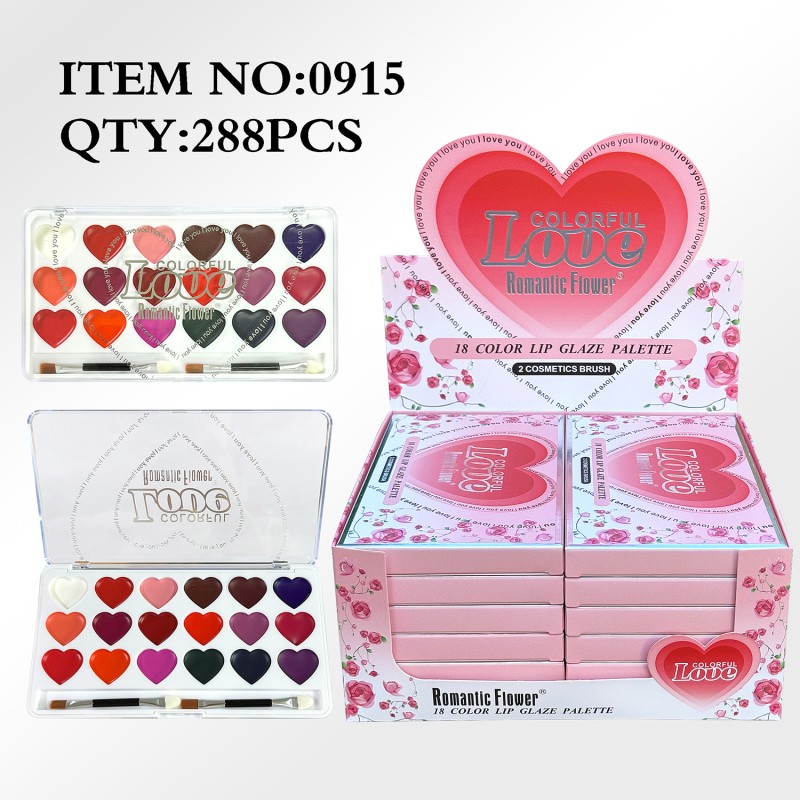 Lip Glaze Palette Supplier - Romantic Flower New Arrival Wholesale Private Label 18 Color Waterproof