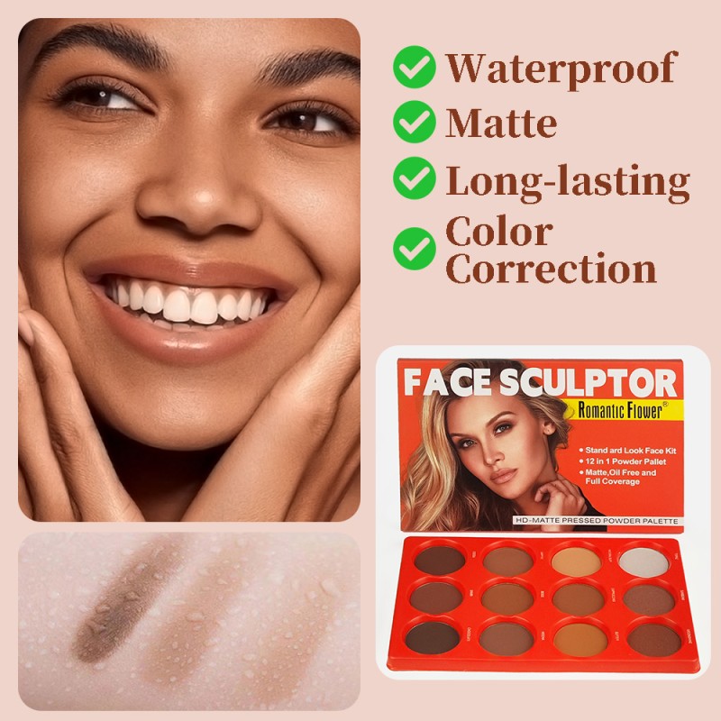 Contour Palette Factory - Wholesale 12 Shades 3 Color Highlights 9 Colors Contour