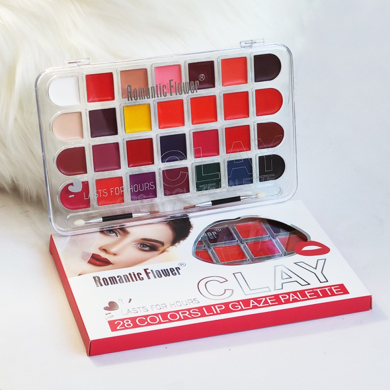 Lip Gloss Palette Manufacturer - 28 Color Wholesale Waterproof Long-lasting Full Coverage with Brush