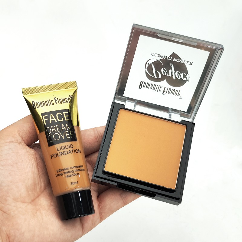 Makeup Kit Supplier - OEM ODM 2 in 1 Pressed Powder Foundation for Dark Skin