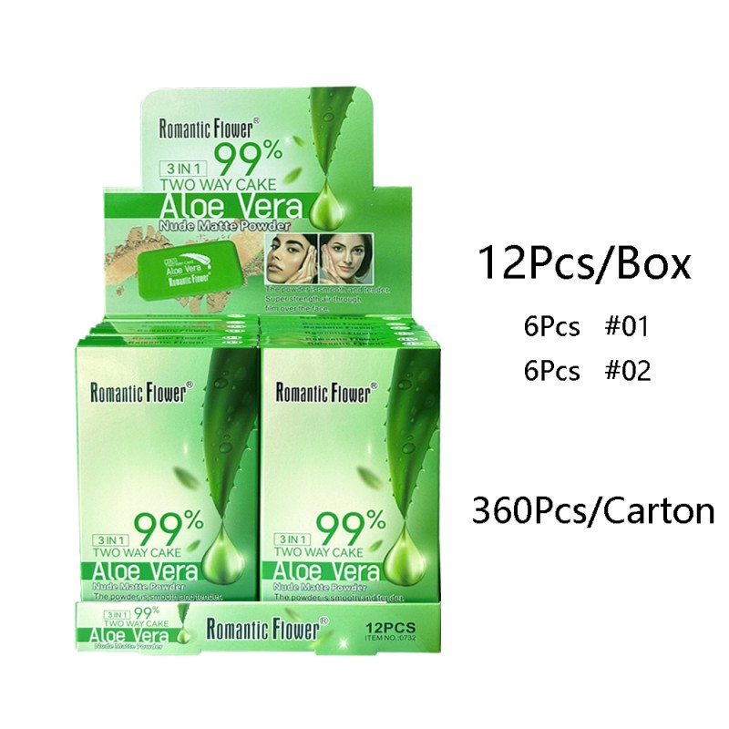 Powder Palette Manufacturer - Wholesale 3 in 1 99% Aloe Vera Two Way Cake Nude Matte