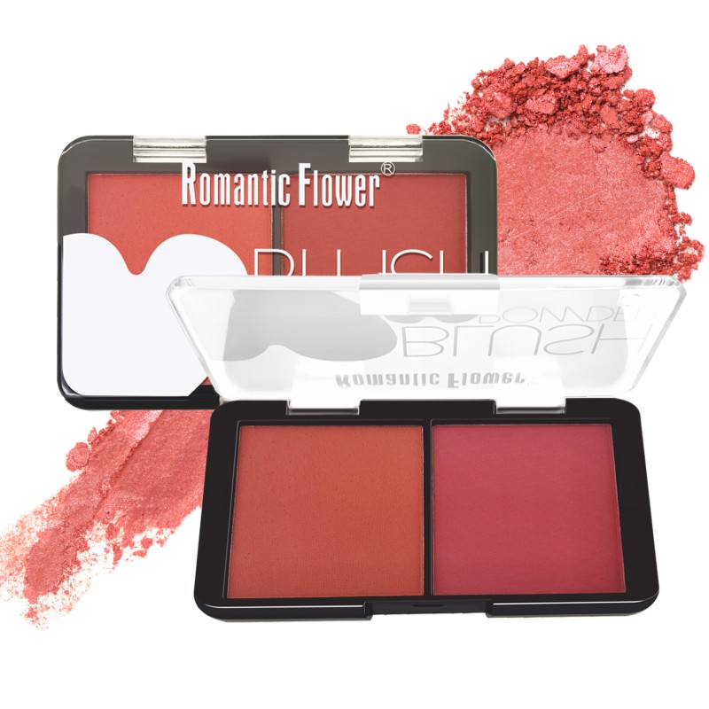 Blush Palette Supplier - New Design Hot Sale 2 Colors Matte Waterproof Pink Powder Blush Palette
