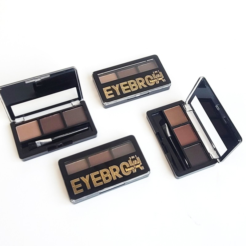 Pressed Powder Eyebrow Factory - New Design Wholesale 3 Color Waterproof High Pigment Pressed Powder Eyebrow