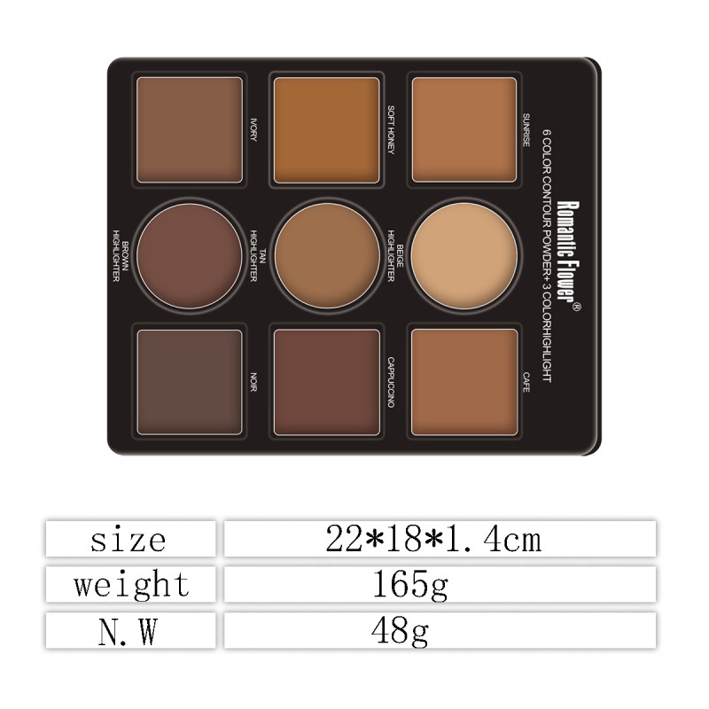Face Powder Palette Factory - Hot Sale Wholesale Custom Logo 9 Shades Full Coverage