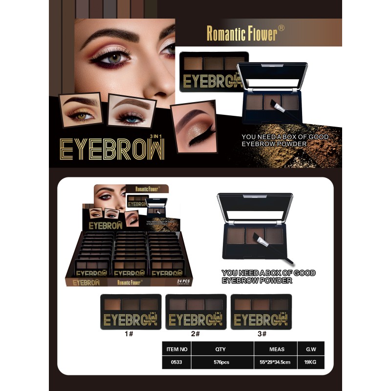 Pressed Powder Eyebrow Factory - New Design Wholesale 3 Color Waterproof High Pigment Pressed Powder Eyebrow