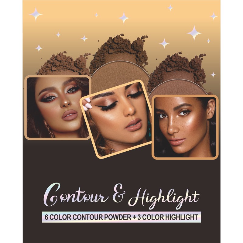 Face Powder Palette Factory - Hot Sale Wholesale Custom Logo 9 Shades Full Coverage