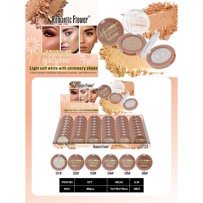 Makeup Highlight Powder Supplier - Wholesale OEM 6 Colors Beauty Golden Shimmer Waterproof Long-lasting