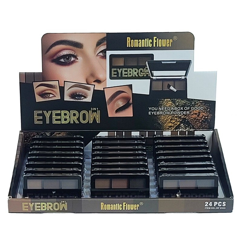 Pressed Powder Eyebrow Factory - New Design Wholesale 3 Color Waterproof High Pigment Pressed Powder Eyebrow