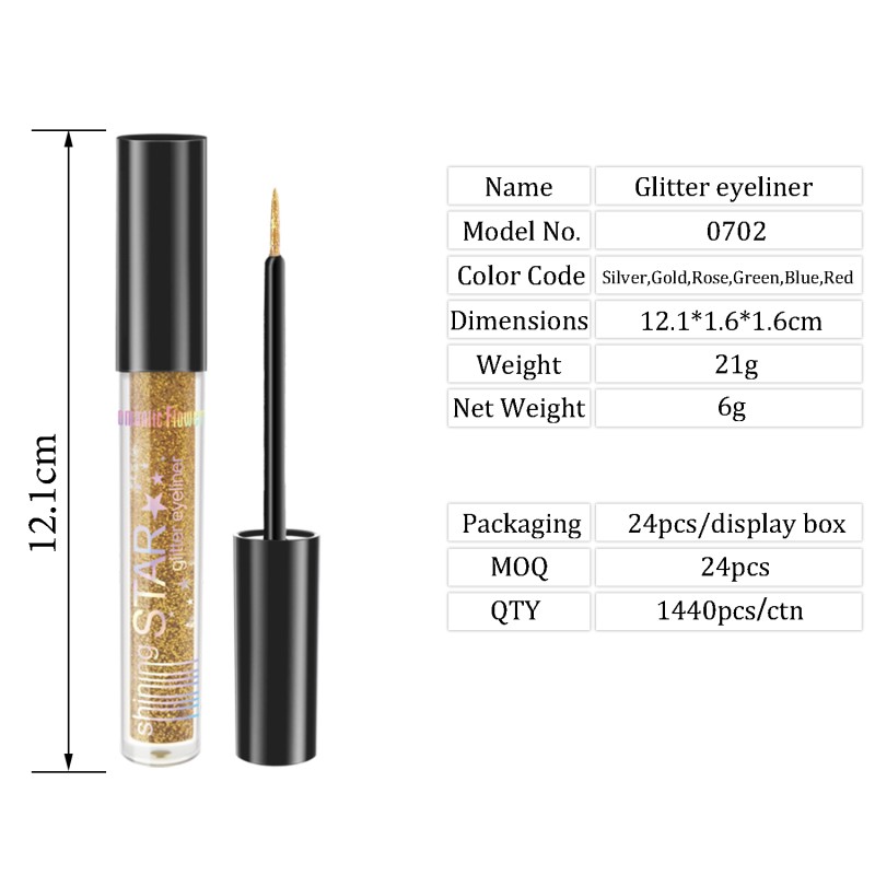 Eyeliner Gel Manufacturer - Cheapest Private Label Wholesale 6 Colors Enchanted Glitter Eyeliner Gel
