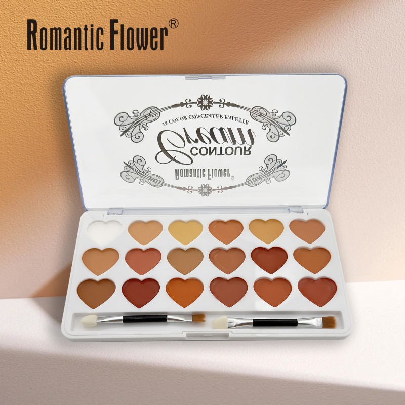 Concealer Cream Palette Manufacturer - Wholesale Popular 18 Color Heart-Shaped Waterproof Contour
