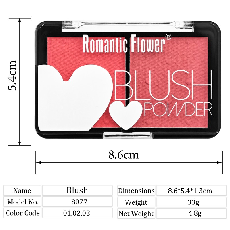 Blush Palette Supplier - New Design Hot Sale 2 Colors Matte Waterproof Pink Powder Blush Palette