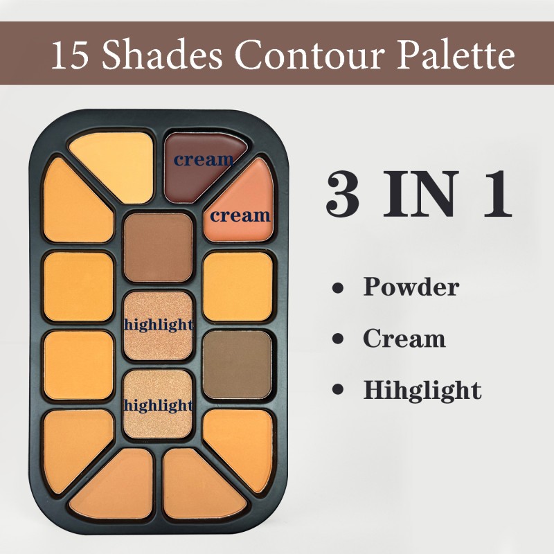 Powder Palette Factory - New Design 15 Colors Full Coverage Waterproof for Dark Skin