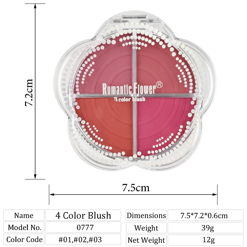 Blusher Palette Factory - Customized Manufacturers Nature Softening Multicolor Cute Blusher Palette