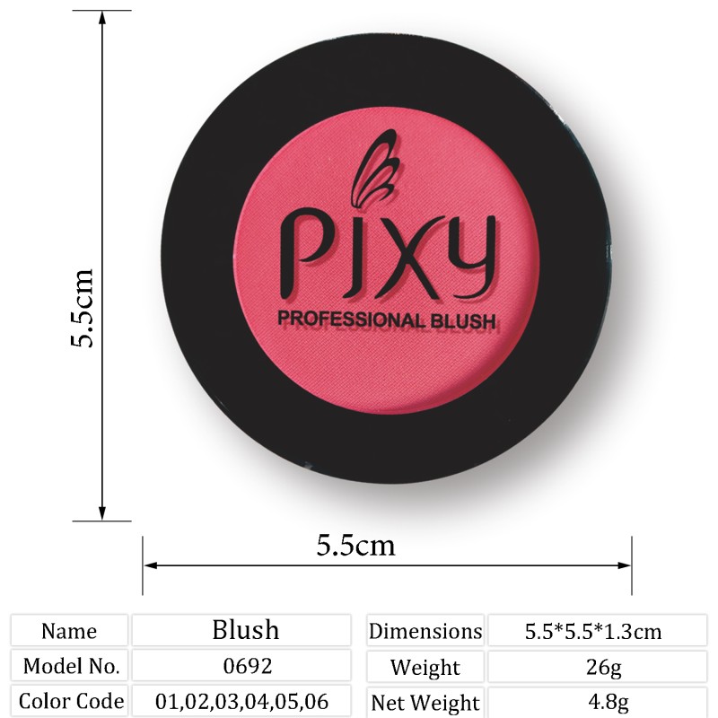 Single Blush Supplier - Wholesale PIXY 6 Colors Slim Volume Blush Matte High Pigment Beauty
