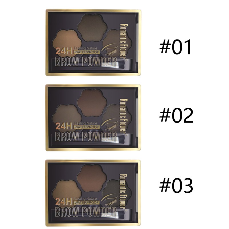 Eyebrow Powder Manufacturer - Private Label 3 Shades Waterproof Long Lasting Natural Powder with Brush